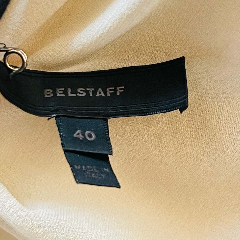 Belstaff Women's Walton Ivory Silk Pleated Studded V-Neck Blouse - Picture 7 of 7